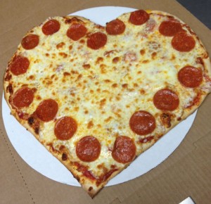 Heart Shaped Pizza at Frankies Pizza Maple Grove MN
