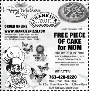 Mothers Day at Frankies Pizza Minneapolis