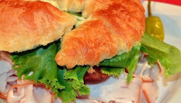 Frankie's Chicago Style Pizza restaurant in Maple Grove, MN the club croissant sandwich