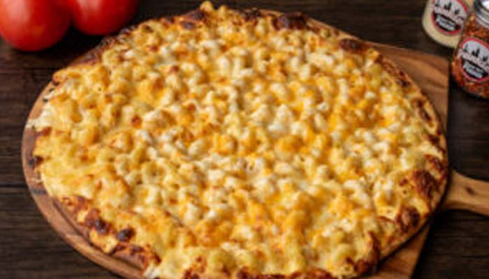 Frankie's Chicago Style Pizza restaurant in Maple Grove, MN serves the Gouda Mac and Cheese Pizza pizza