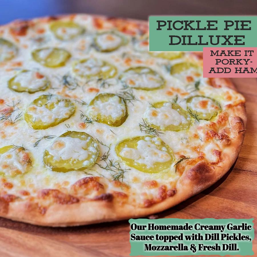 Pickle Pie Deluxe September special at Frankies Pizza