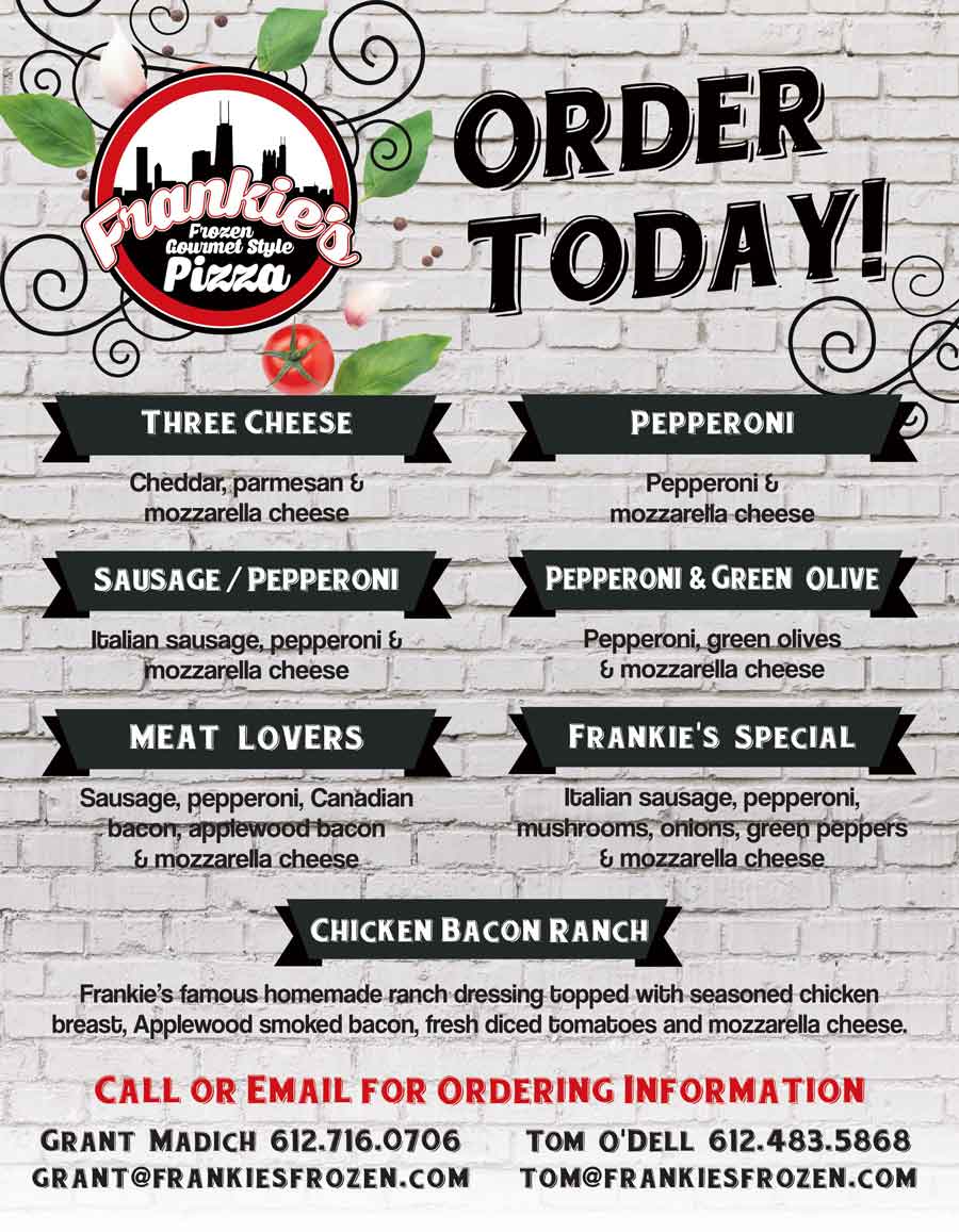 Frankies frozen pizza fundraiser options