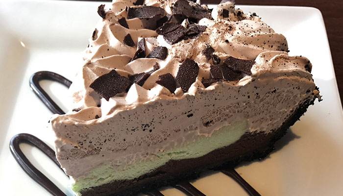 Mint Creme Pie special at Frankies Pizza March 2025