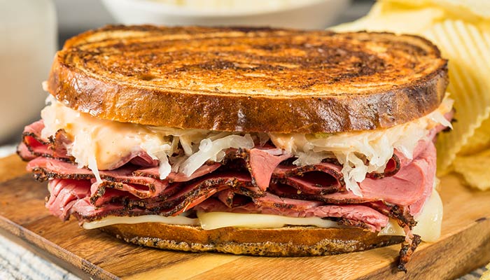 Frankies Pizza March 2025 special Pastrami Reuben Sandwich